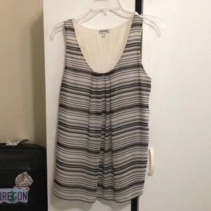 Express size large black and white tank top